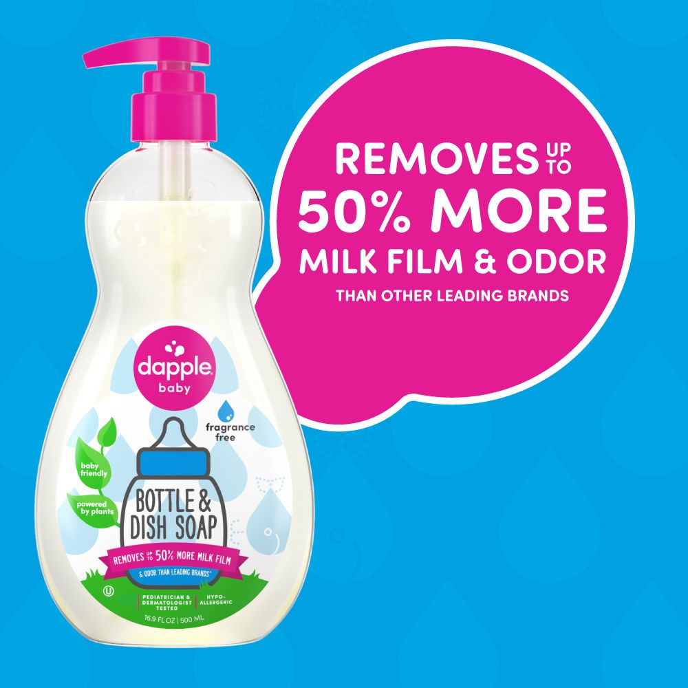 Dapple Baby Bottle & Dish Soap-Fragrance Free 16.9 oz. (Case of 8)