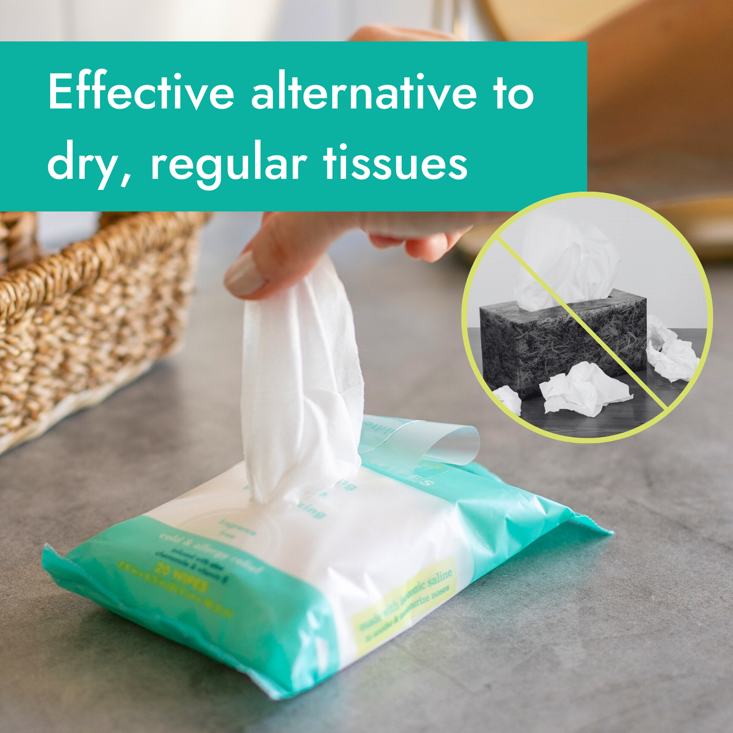 Ona Saline Nose Wipes, Unscented 60ct (Case of 12)