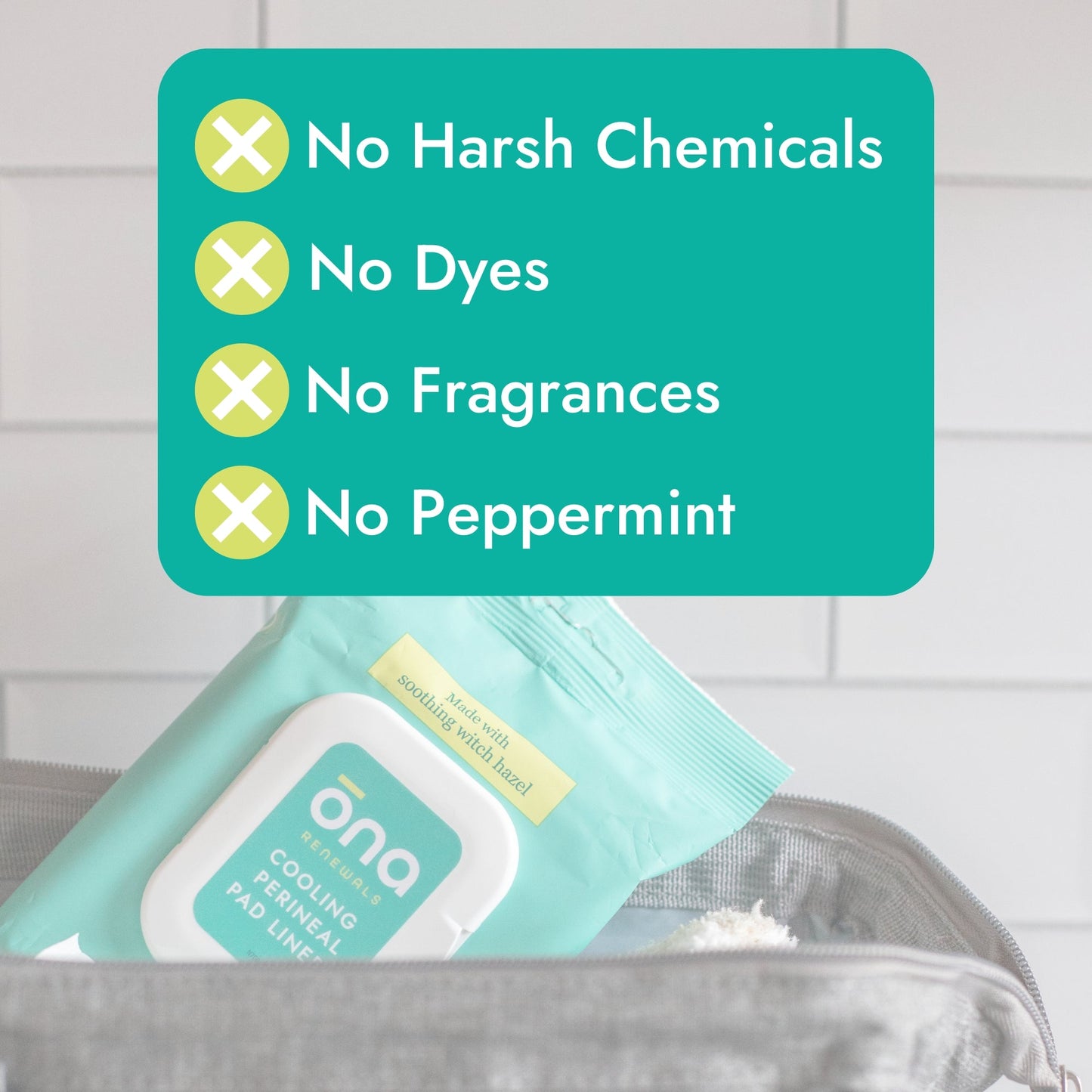 ona Postpartum Recovery Liners, Made with Witch Hazel, 30ct (Case of 12)