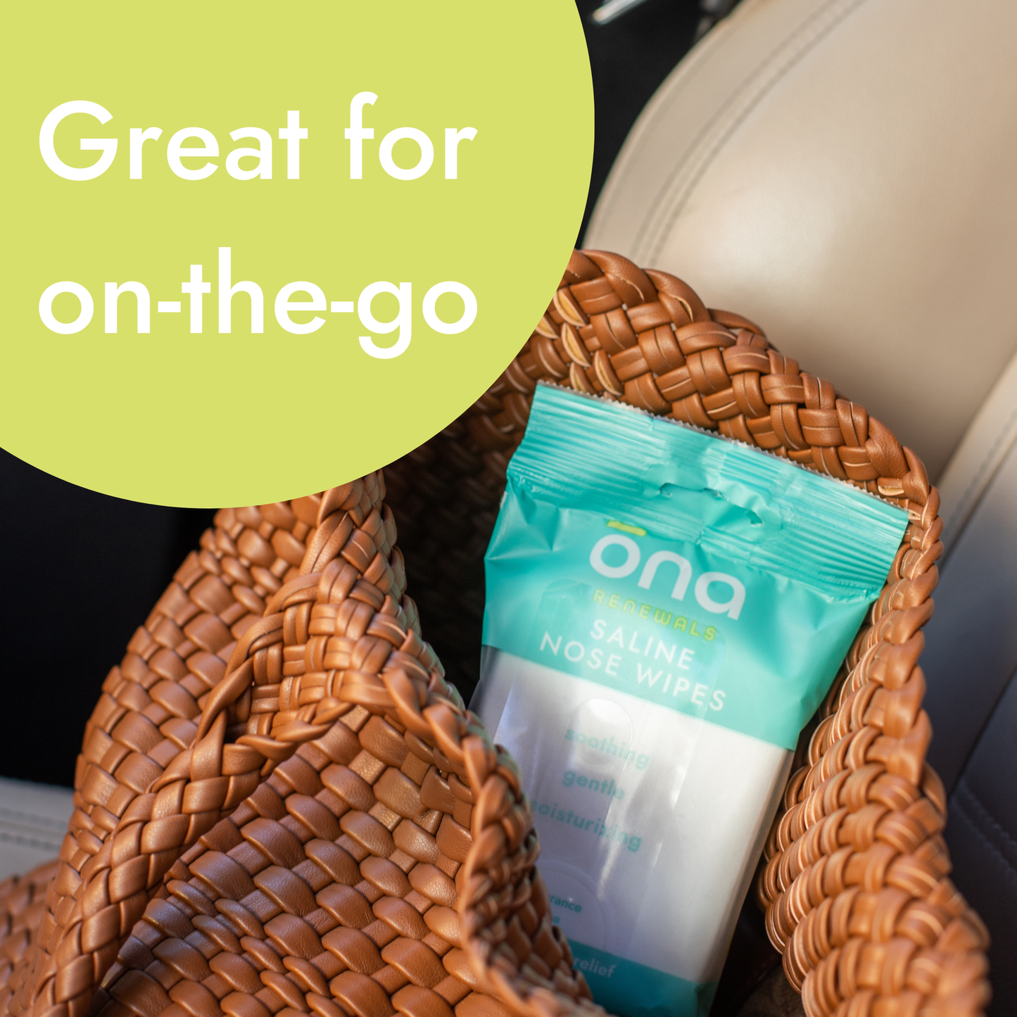 Ona Saline Nose Wipes, Unscented 60ct (Case of 12)