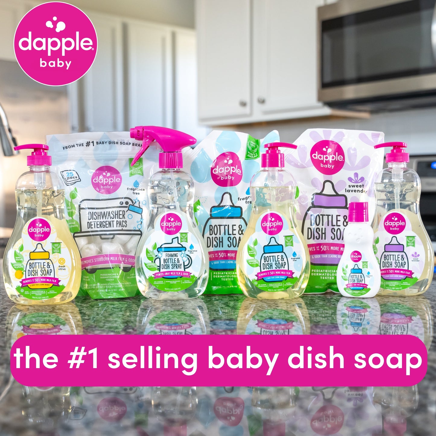 Dapple Baby Bottle & Dish Soap-Fragrance Free 34 oz. (Case of 8)