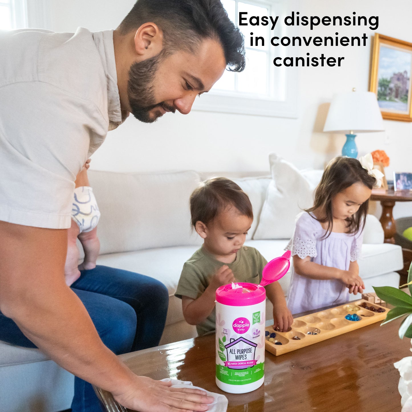 Dapple All Purpose Cleaner Wipes, Lavender, 75ct (Case of 6)