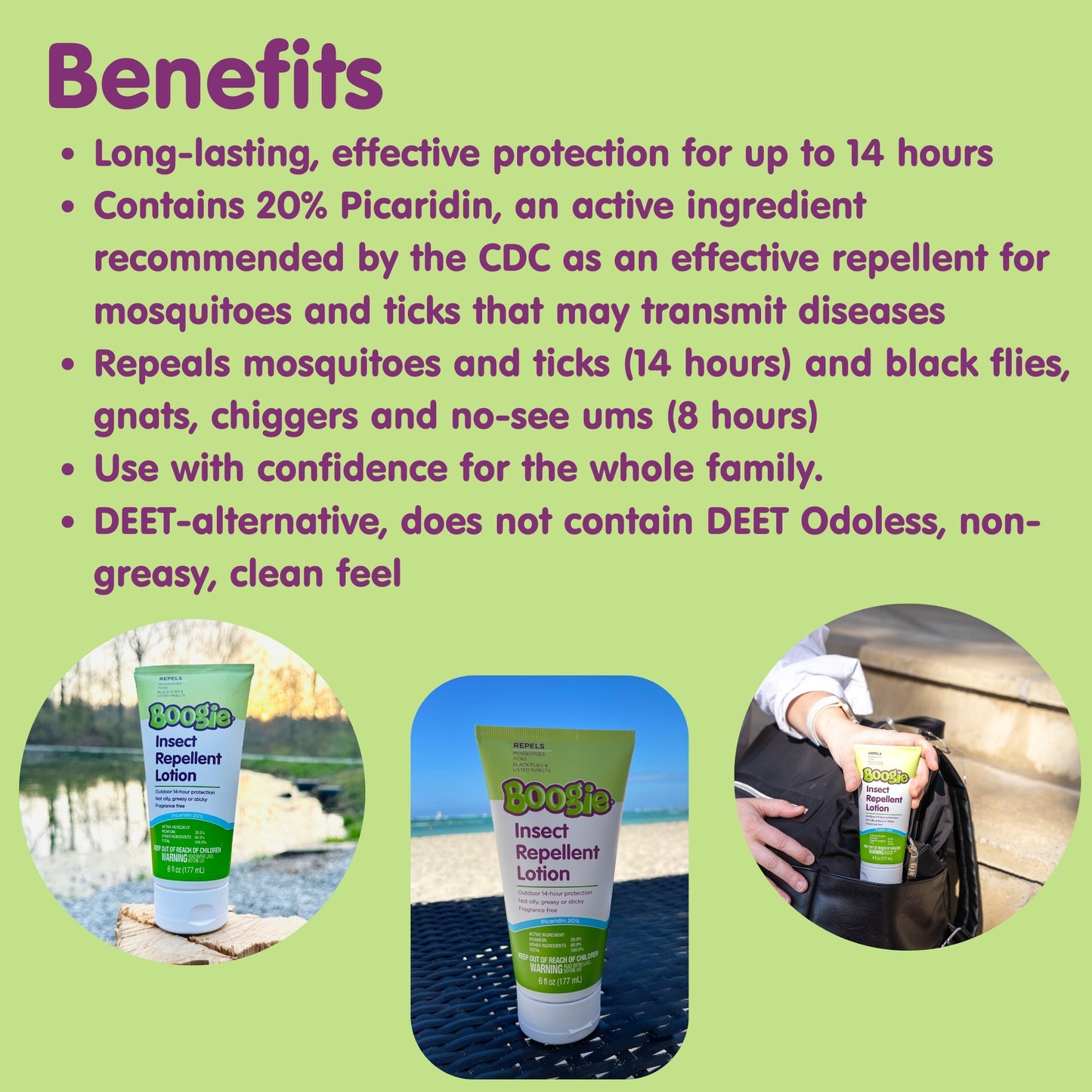 Boogie Insect Repellent Lotion, Unscented, 6oz (Case of 6)