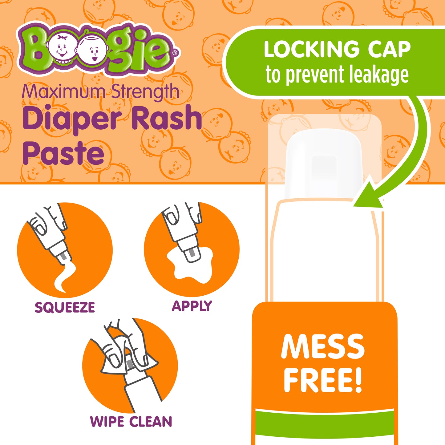 Boogie Maximum Strength Diaper Rash Paste in Applicator Tube,  4 oz. (Case of 12)