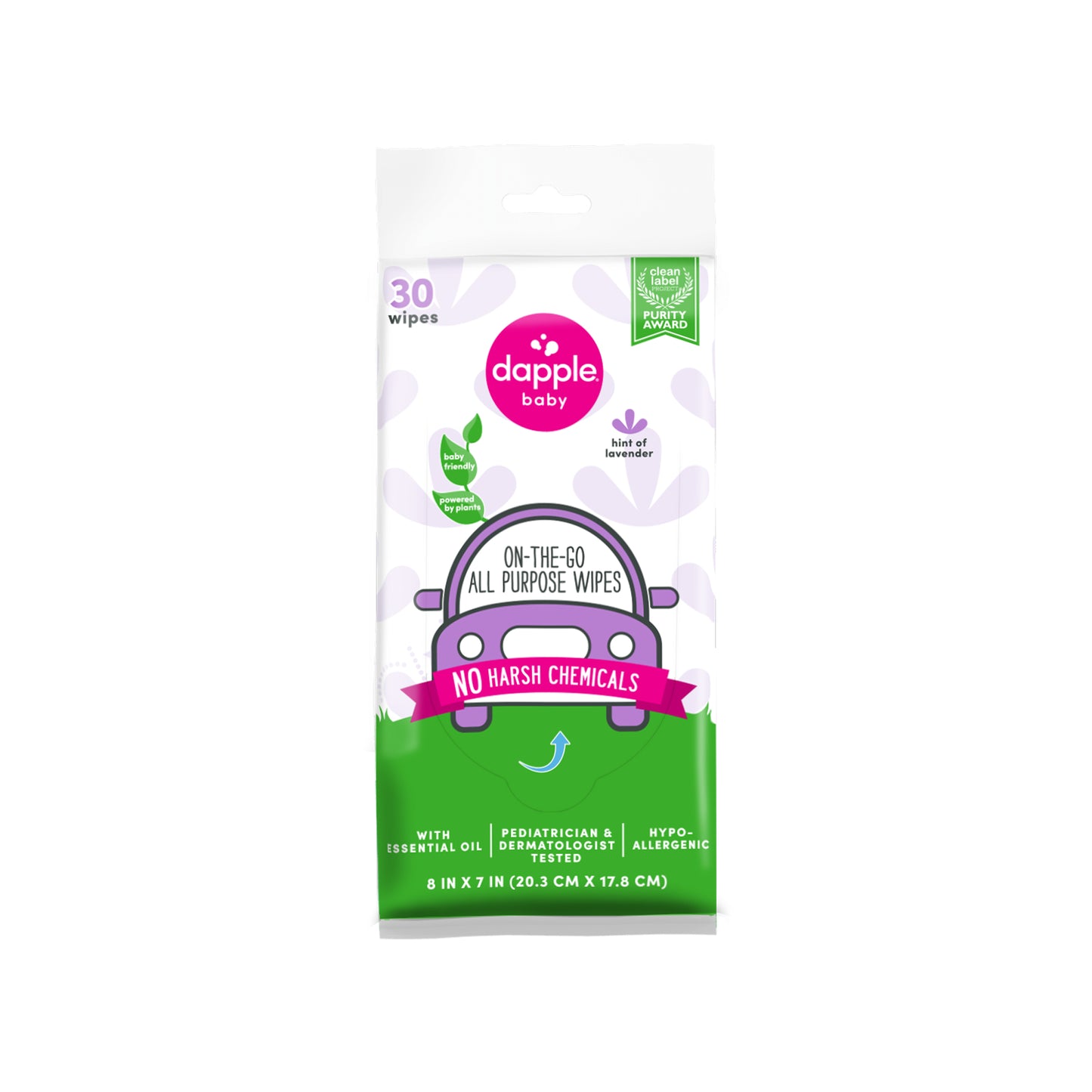 Dapple On the Go Wipes, Lavender, 30ct (Case of 8)