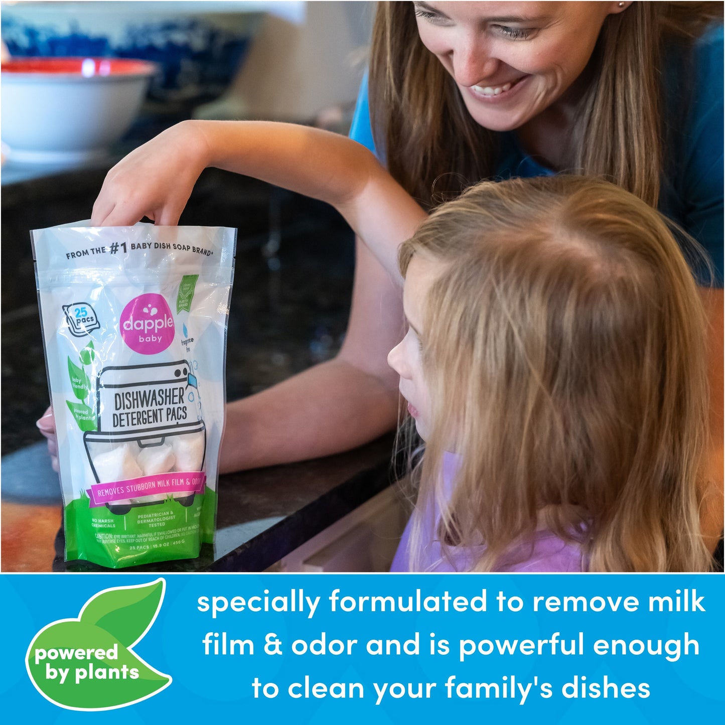 Dapple Baby Auto Dishwasher Pacs, Fragrance Free, 25 ct (Case of 8)