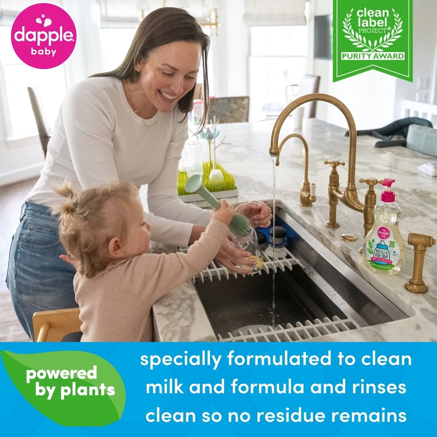 Dapple Baby Bottle & Dish Soap-Fragrance Free 16.9 oz. (Case of 8)