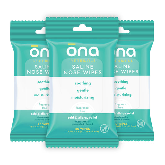 Ona Saline Nose Wipes, Unscented 60ct (Case of 12)