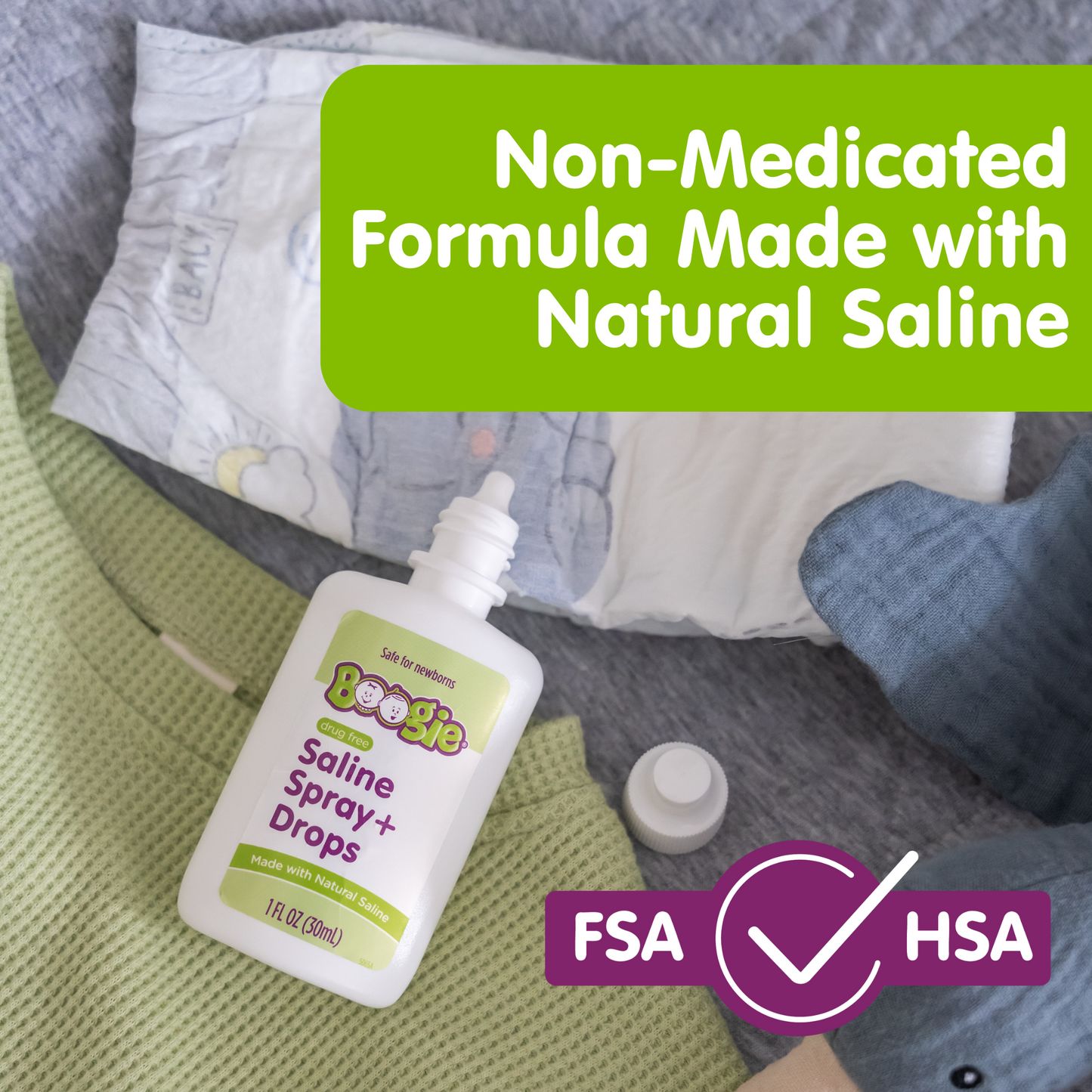 Boogie Natural Saline Spray and Drops, 1oz (Case of 32)