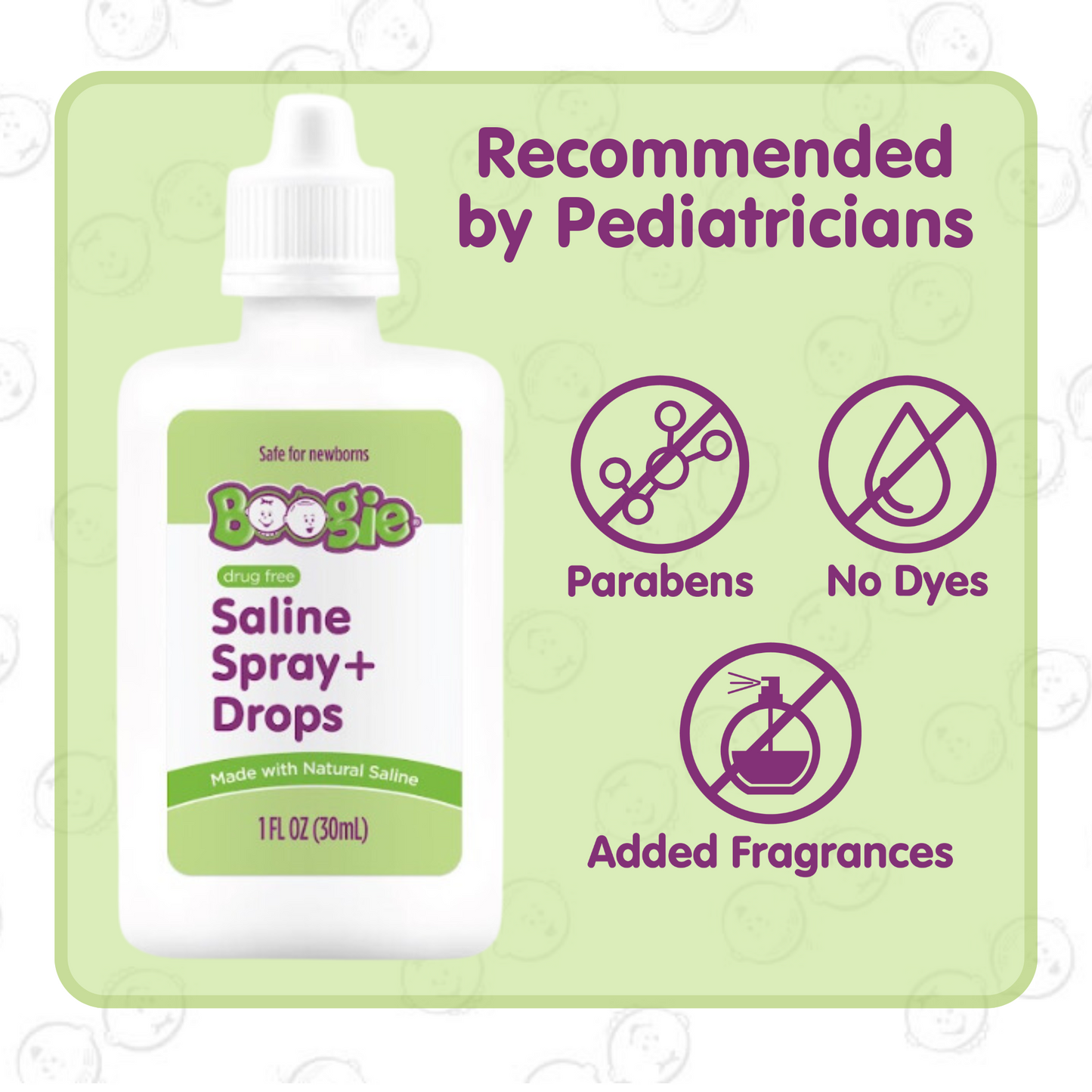 Boogie Natural Saline Spray and Drops, 1oz (Case of 32)
