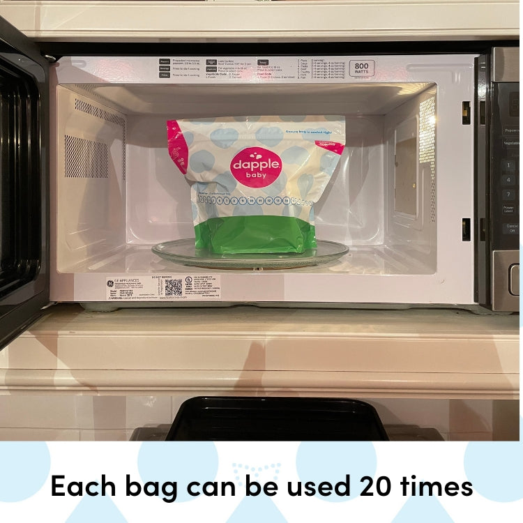 Dapple Baby Steam Sterilizer Bags, Fragrance Free, 8ct (Case of 12)